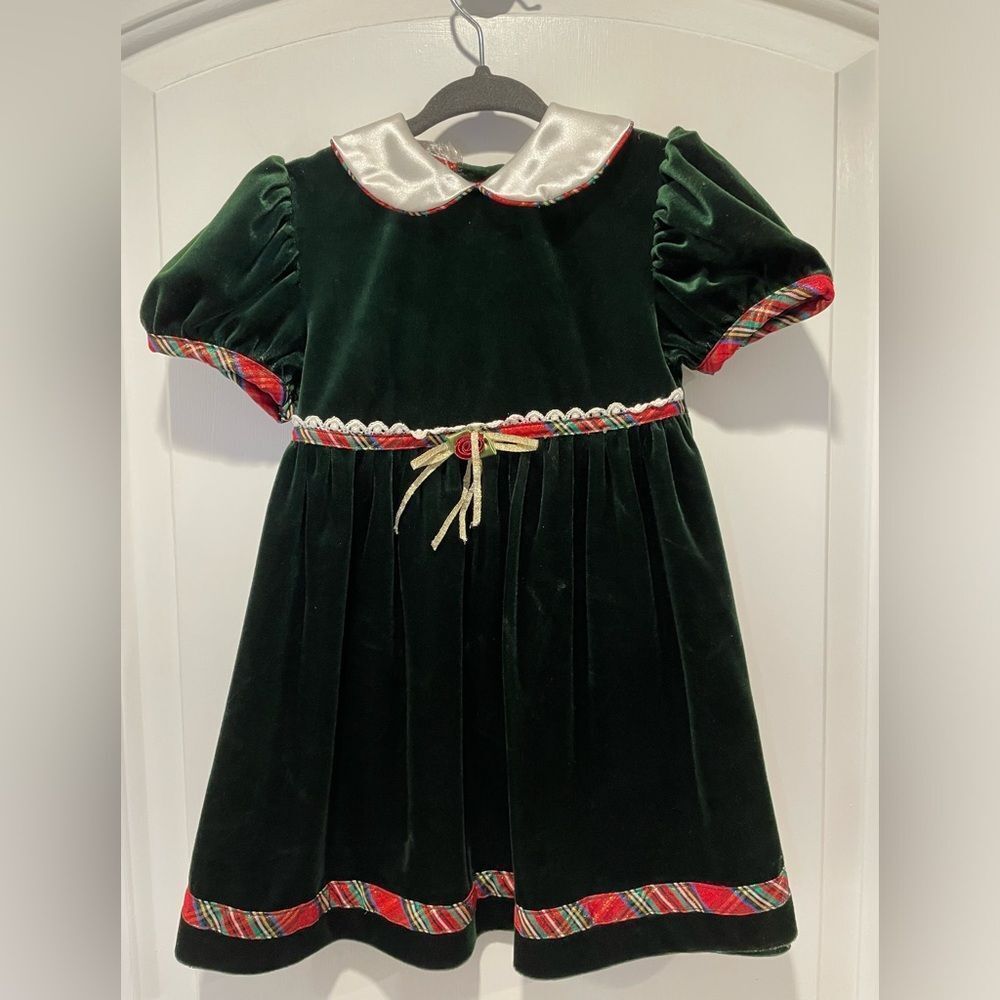 Rose Cottage Kids Green Velvet Costume Dress size 24 months